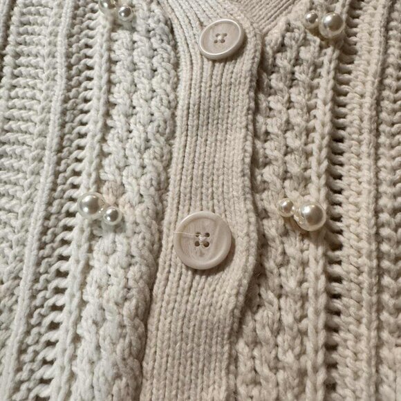 2X Future Collective NWT Women's Pearl Embellished Relaxed Cardigan - Picture 7 of 11